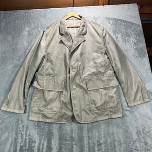 Solid Homme Nylon Field Jacket Blazer Mens 52 L/XL Taupe Metallic Korean Luxury